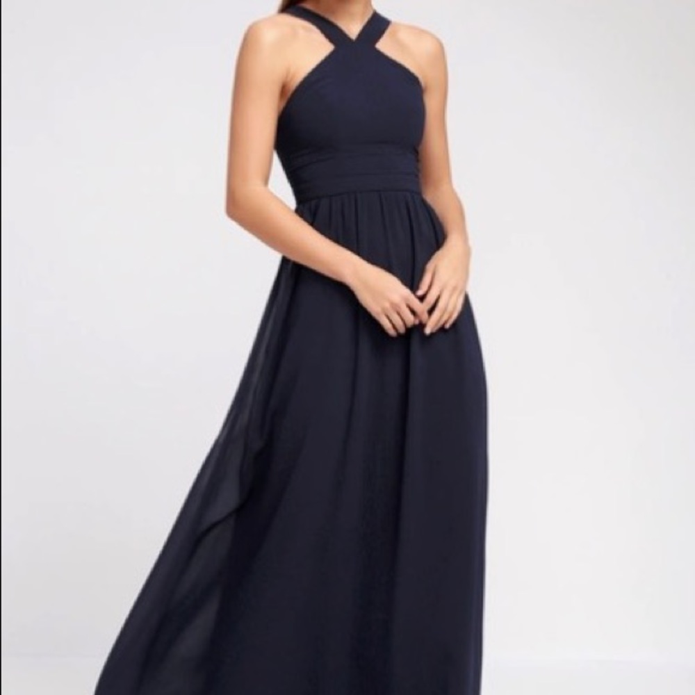 Lulus Air of Romance Navy Blue Maxi Dress